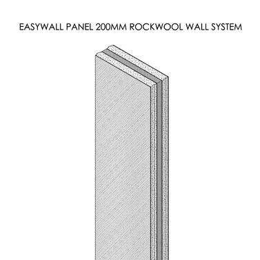200mm EASYWALL Rockwool Twin Panel w/o Fixation Accessories ( For Internal Walls )