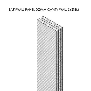 200mm EASYWALL Cavity Panel w/ Fixation Accessories  ( For Internal Walls )