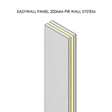 200mm EASYWALL PIR Twin Panel w/o Fixation Accessories (For External Wall )
