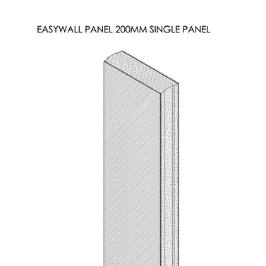 200mm EASYWALL Light Weight Single Panel w/o Fixation Accessories  ( For Internal Walls )