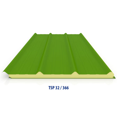 32/366 PPGI Corrugated Sandwich Panel with 75mm PIR Insulation